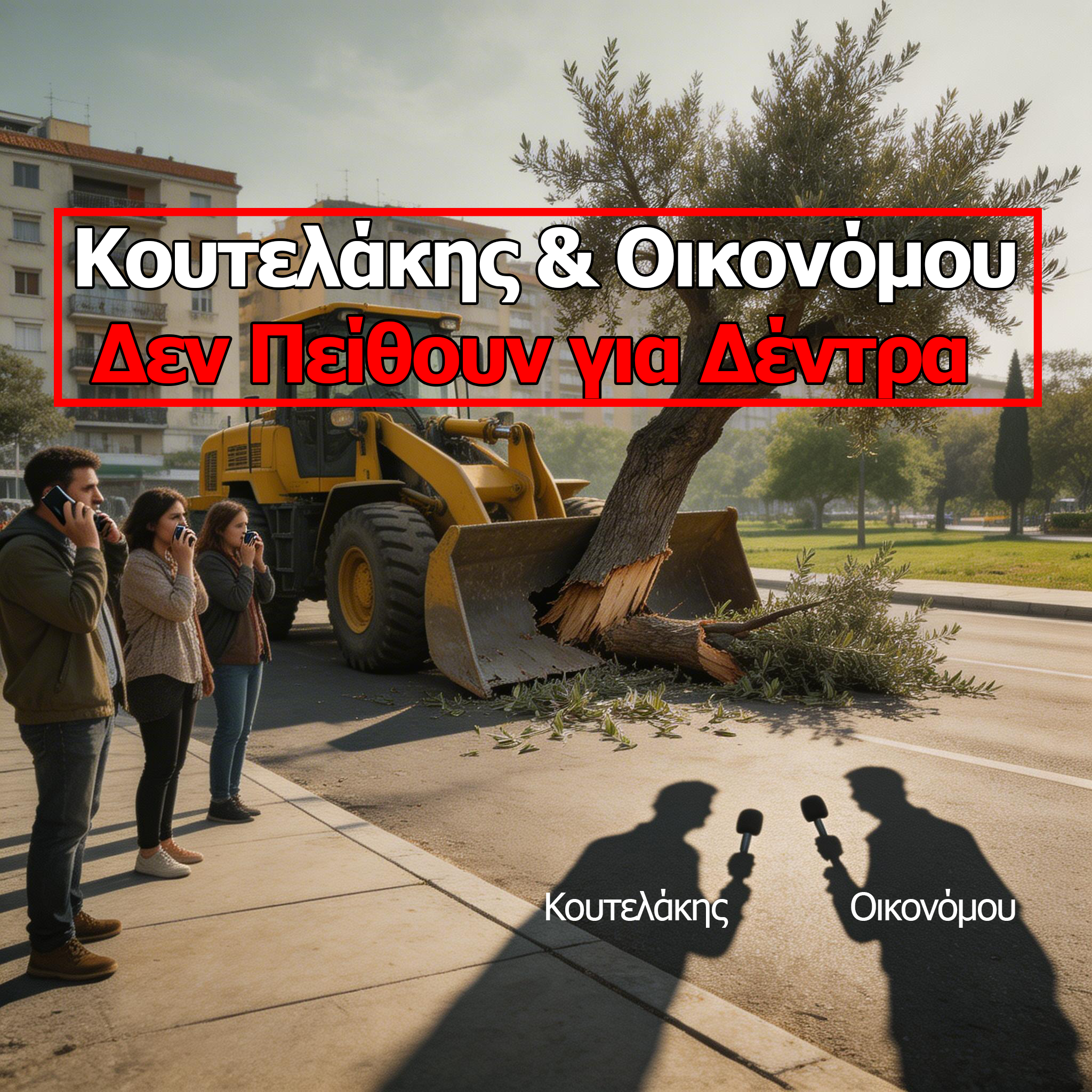Κουτελάκης και Οικονόμου Αντιδήμαρχος Πρασίνου δεν πείθουν για το ενδιαφέρον για τα δέντρα