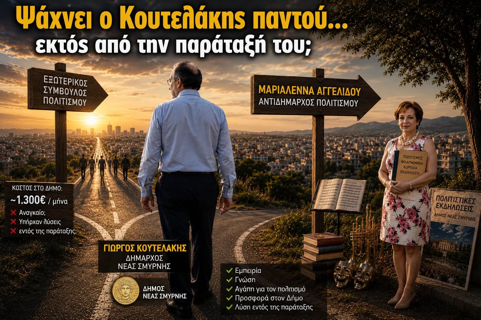Εξωτερικός Σύμβουλος πολιτισμού ή Αντιδήμαρχος πολιτισμού.Ο Κουτελάκης δεν έψαξε σωστά εντός της παράταξης του ;