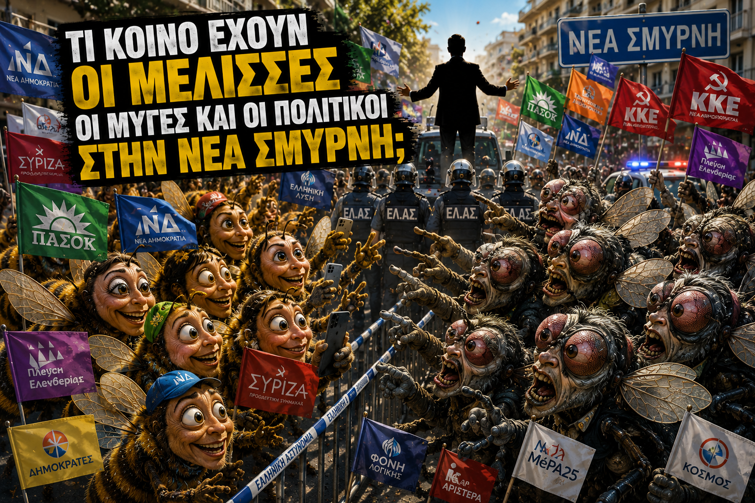 Τι κοινό έχουν οι μέλισσες, οι μύγες και οι πολιτικοί στη Νέα Σμύρνη;