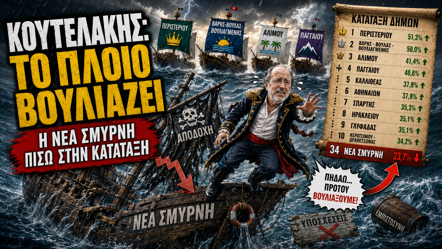 Νέα Σμύρνη: Ο Γιώργος Κουτελάκης βλέπει την αποδοχή του να υποχωρεί